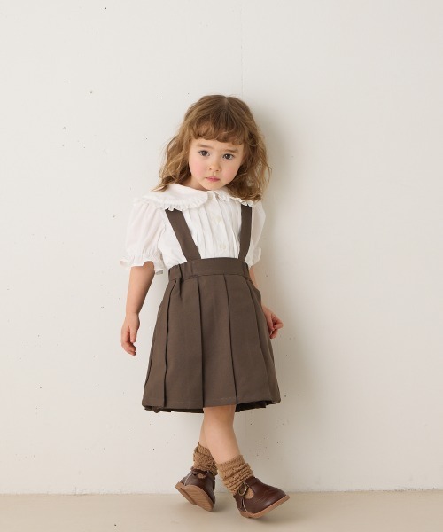 riziere(リジェール)の「サスペンダープリーツスカート(スーツスカート・キッズ・カーキ系/ネイビー/ブラウン・90/100/110/120/130/140/150)」の19枚目の写真