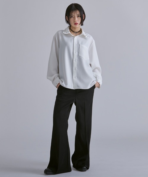 Ellno Loset(エルノロゼット)の「カラーフレアパンツ/ SET UP対応(その他パンツ・メンズ・ブラック/マスタード/チャコールグレー・X-SMALL/LARGE/MEDIUM/SMALL)」の7枚目の写真