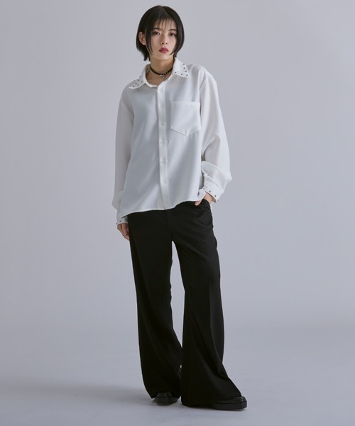 Ellno Loset(エルノロゼット)の「カラーフレアパンツ/ SET UP対応(その他パンツ・メンズ・ブラック/マスタード/チャコールグレー・X-SMALL/LARGE/MEDIUM/SMALL)」の8枚目の写真