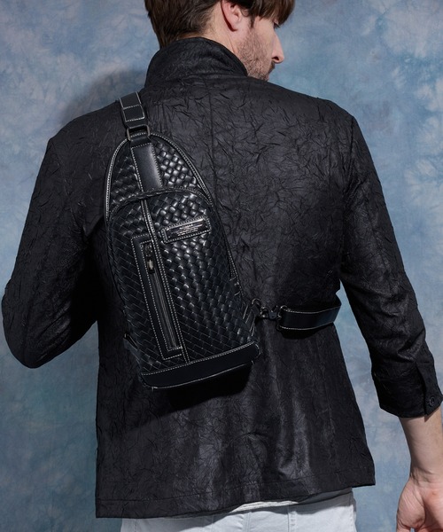 HIDEAWAYS NICOLE（ハイダウェイニコル）の「メッシュボディバッグ（ボストンバッグ・メンズ・ダークブラウン/ボルドー/ネイビー/ブラック・FREE）」の12枚目の写真