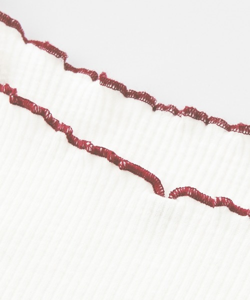 CHAN ME（チャンミ）の「配色ボートネックメロートップス（Tシャツ/カットソー・レディース・ベージュ/チャコールグレー/ブラック/ホワイト・LARGE/MEDIUM/X-LARGE）」の7枚目の写真