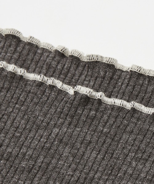 CHAN ME（チャンミ）の「配色ボートネックメロートップス（Tシャツ/カットソー・レディース・ベージュ/チャコールグレー/ブラック/ホワイト・LARGE/MEDIUM/X-LARGE）」の9枚目の写真