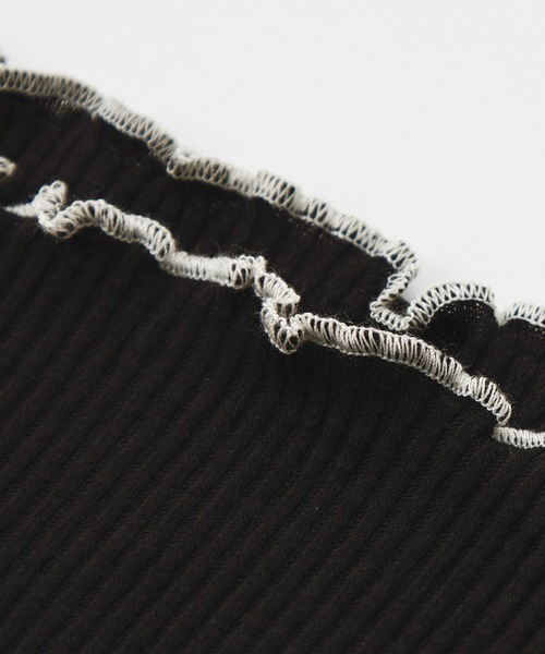 CHAN ME（チャンミ）の「配色ボートネックメロートップス（Tシャツ/カットソー・レディース・ベージュ/チャコールグレー/ブラック/ホワイト・LARGE/MEDIUM/X-LARGE）」の10枚目の写真