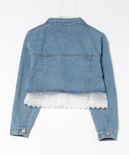 frunco(フランコ)の「レース付きショートデニムジャケット(デニムジャケット・レディース・ブルー・FREE)」の3枚目の写真