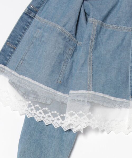 frunco(フランコ)の「レース付きショートデニムジャケット(デニムジャケット・レディース・ブルー・FREE)」の2枚目の写真