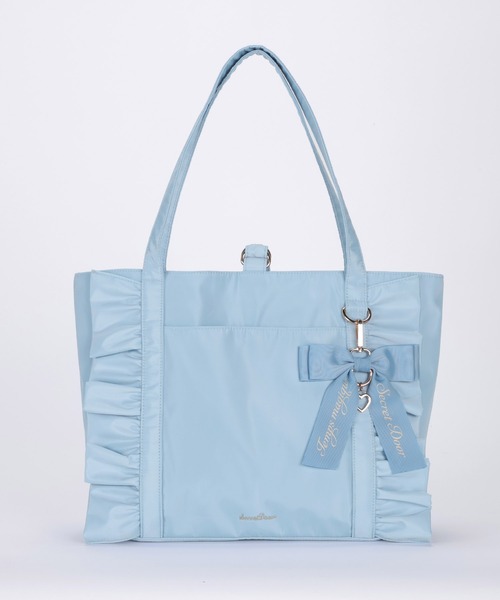 トート リボンチャーム フリル A4 仕切り ローズヒップ（トートバッグ