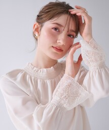 クチュールブローチ　ドット柄ボウタイブラウス　他3点 BEAMS HEART BEAMS HEART Flocked Dot Satin Bowtie Blouse