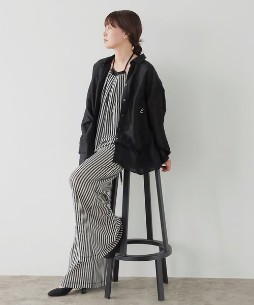 にに　IENAイエナ　ラミーリヨセルロングシャツ ラミーリヨセルロングシャツ（シャツ／ブラウス）｜IENA（イエナ