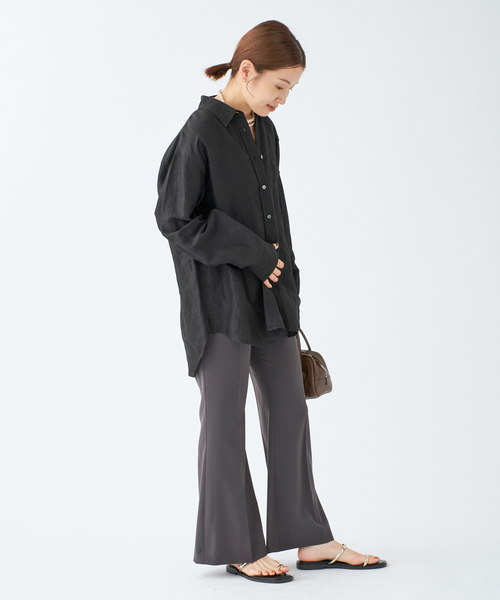 IENA（イエナ）の「《追加》ラミーリヨセルロングシャツ（シャツ/ブラウス・レディース・サックスブルー/オートミール/ブラック・36/38）」の8枚目の写真