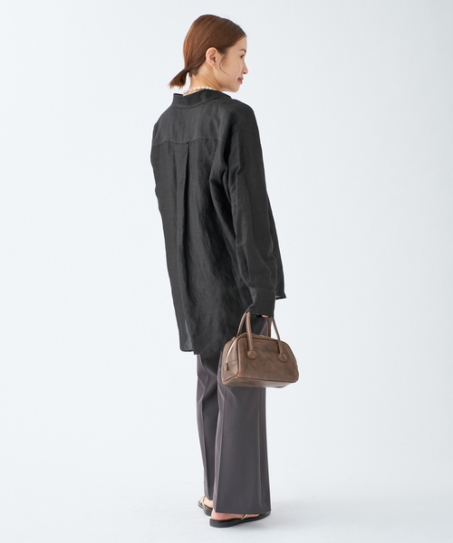 IENA（イエナ）の「《追加》ラミーリヨセルロングシャツ（シャツ/ブラウス・レディース・サックスブルー/オートミール/ブラック・36/38）」の9枚目の写真