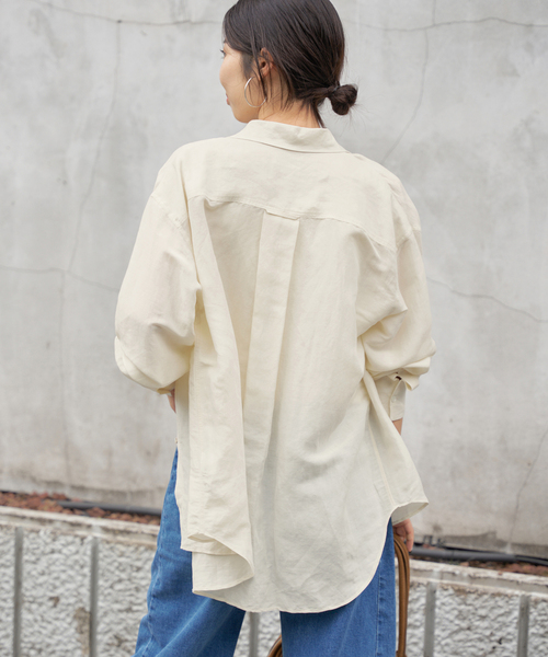 IENA（イエナ）の「《追加》ラミーリヨセルロングシャツ（シャツ/ブラウス・レディース・サックスブルー/オートミール/ブラック・36/38）」の16枚目の写真