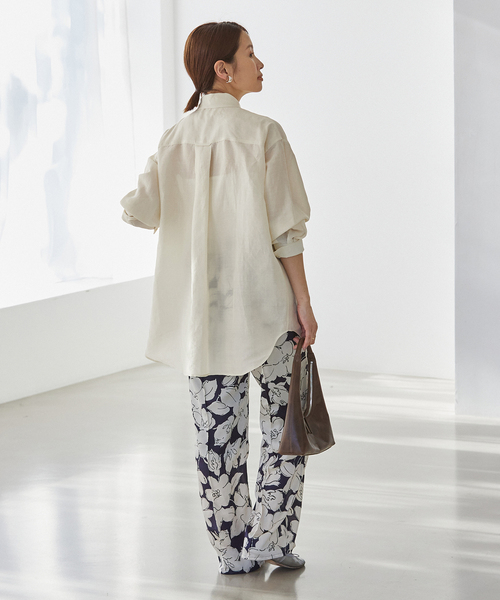 IENAイエナ　ラミーリヨセルロングシャツ ラミーリヨセルロングシャツ（シャツ／ブラウス）｜IENA（イエナ