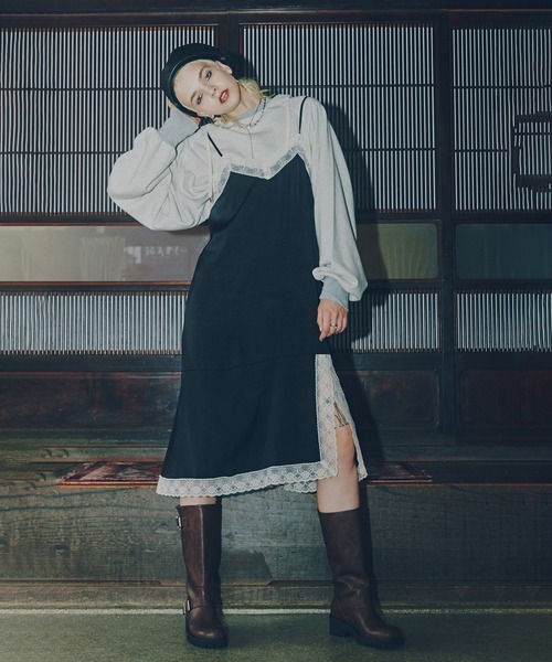 ROSE BUD(ローズバッド)の「ランジェリーライクワンピース(ワンピース・レディース・ブラック・ONE SIZE)」の2枚目の写真