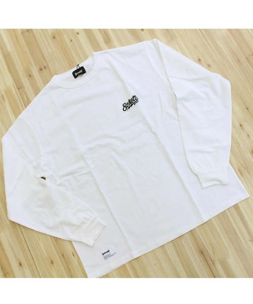 schott（ショット）の「PIGMENT LS T-SHIRT BOLT LOGO（Tシャツ/カットソー・メンズ・ホワイト/ブラック/オリーブ・XL/L/XXL/M）」の6枚目の写真