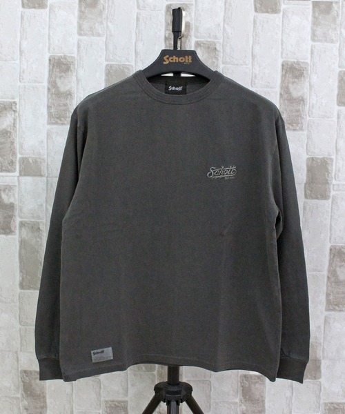 schott（ショット）の「PIGMENT LS T-SHIRT BOLT LOGO（Tシャツ/カットソー・メンズ・ホワイト/ブラック/オリーブ・XL/L/XXL/M）」の7枚目の写真