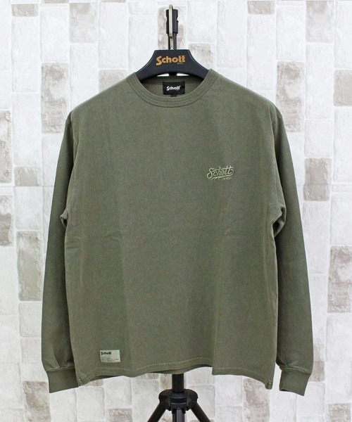 schott（ショット）の「PIGMENT LS T-SHIRT BOLT LOGO（Tシャツ/カットソー・メンズ・ホワイト/ブラック/オリーブ・XL/L/XXL/M）」の14枚目の写真