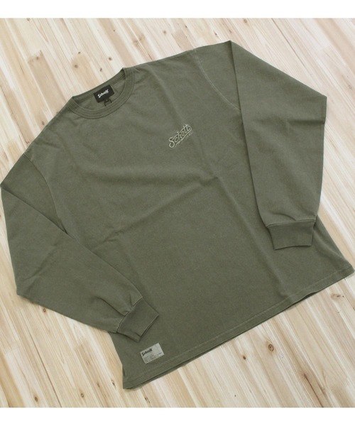 schott（ショット）の「PIGMENT LS T-SHIRT BOLT LOGO（Tシャツ/カットソー・メンズ・ホワイト/ブラック/オリーブ・XL/L/XXL/M）」の16枚目の写真