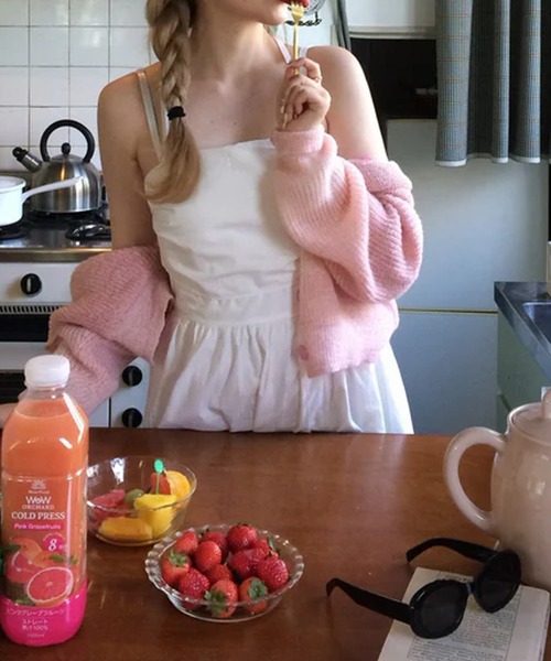 merrylatte（メリーラテ）の「ボリュームフレアキャミワンピ（ワンピース・レディース・ホワイト・FREE）」の3枚目の写真