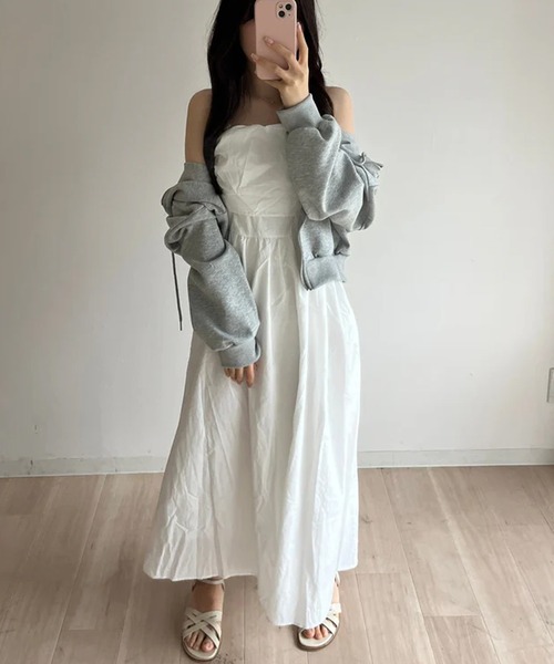 merrylatte（メリーラテ）の「ボリュームフレアキャミワンピ（ワンピース・レディース・ホワイト・FREE）」の7枚目の写真