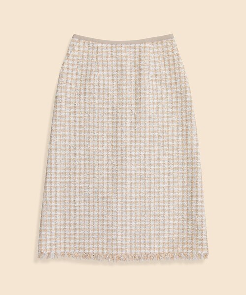 BROOKS BROTHERS(ブルックスブラザーズ)の「コットンブレンド ファンシーツイード ミディスカート(スカート・レディース・ベージュ・0/2/4/6/8)」の1枚目の写真