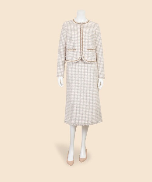 BROOKS BROTHERS(ブルックスブラザーズ)の「コットンブレンド ファンシーツイード ミディスカート(スカート・レディース・ベージュ・0/2/4/6/8)」の4枚目の写真