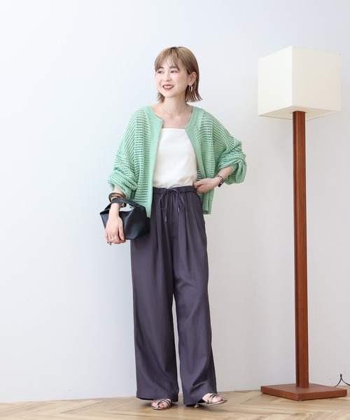 セール】ジップアップメッシュニットカーディガン（カーディガン