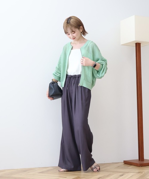 PleatsPlease ジップアップ　メッシュカーディガン アメリカンホリック AMERICAN HOLIC ジップアップメッシュニット