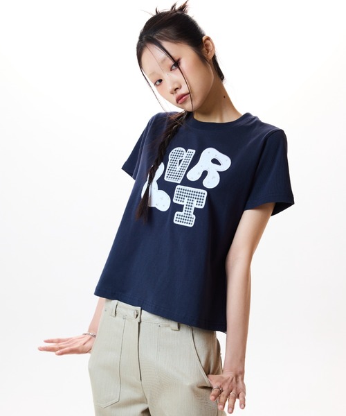 LUVISTRUE(ラヴイズトゥルー)の「LVTR PATCH TEE(Tシャツ/カットソー・レディース・グレー/ネイビー/ホワイト・FREE)」の14枚目の写真