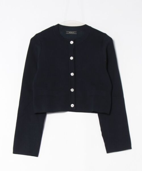 SWINGLE（スウィングル）の「ダブルジャガードビジューボタンニットジャケット（カーディガン/ボレロ・レディース・ネイビー/レッド/オフホワイト・FREE）」の6枚目の写真