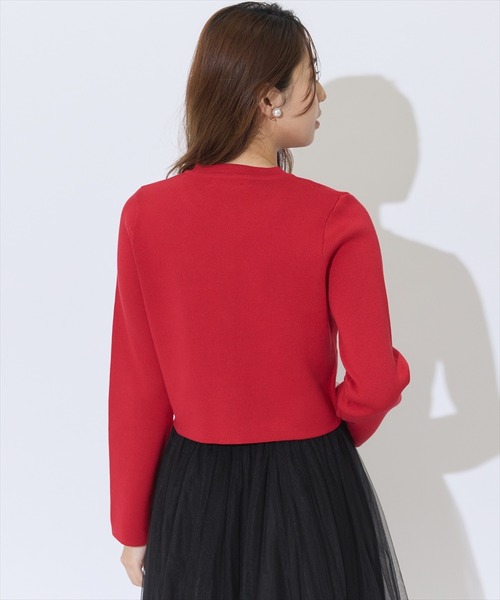 SWINGLE（スウィングル）の「ダブルジャガードビジューボタンニットジャケット（カーディガン/ボレロ・レディース・ネイビー/レッド/オフホワイト・FREE）」の15枚目の写真