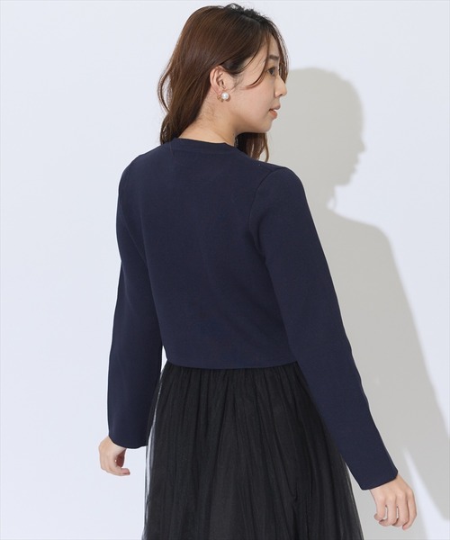 SWINGLE（スウィングル）の「ダブルジャガードビジューボタンニットジャケット（カーディガン/ボレロ・レディース・ネイビー/レッド/オフホワイト・FREE）」の21枚目の写真