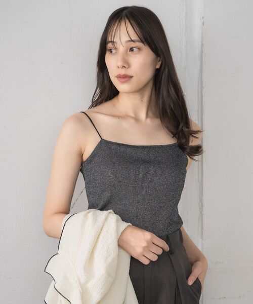 RETRO GIRL(レトロガール)の「アソートカップ付キャミ(キャミソール・レディース・ブラック系その他/シルバー/ライトベージュ/ブラック/オフホワイト・FREE)」の9枚目の写真