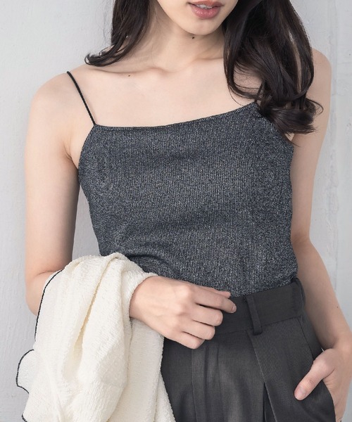 RETRO GIRL(レトロガール)の「アソートカップ付キャミ(キャミソール・レディース・ブラック系その他/シルバー/ライトベージュ/ブラック/オフホワイト・FREE)」の4枚目の写真