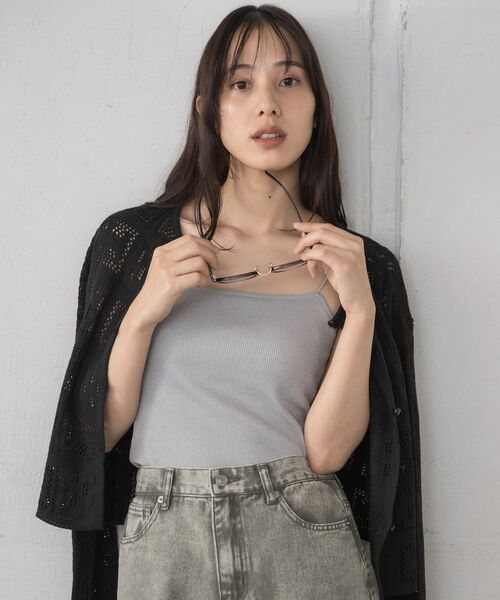 RETRO GIRL(レトロガール)の「アソートカップ付キャミ(キャミソール・レディース・ブラック系その他/シルバー/ライトベージュ/ブラック/オフホワイト・FREE)」の7枚目の写真