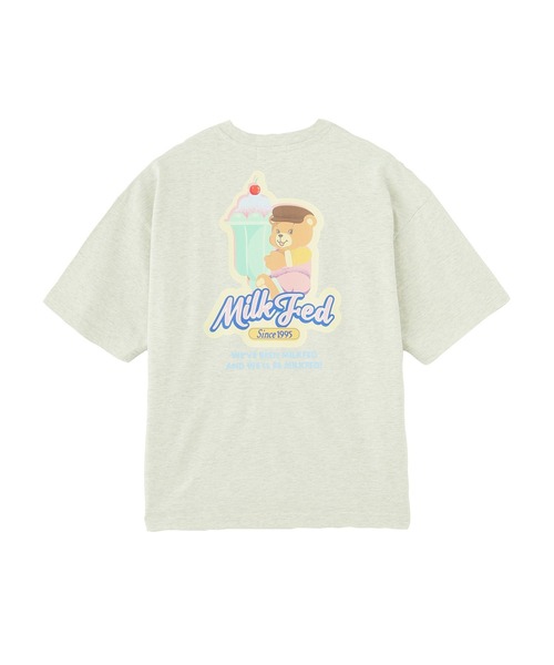MILKFED.(ミルクフェド)の「BEAR AND PARFAIT WIDE S/S TEE(Tシャツ/カットソー・レディース・ブラウン/ライトパープル/オートミール・L/M)」の2枚目の写真