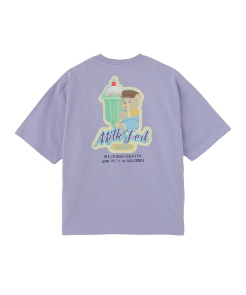 MILKFED.(ミルクフェド)の「BEAR AND PARFAIT WIDE S/S TEE(Tシャツ/カットソー・レディース・ブラウン/ライトパープル/オートミール・L/M)」の3枚目の写真