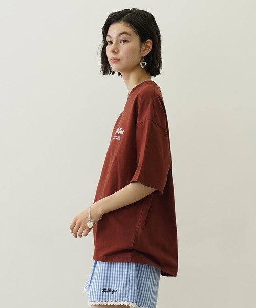 MILKFED.(ミルクフェド)の「BEAR AND PARFAIT WIDE S/S TEE(Tシャツ/カットソー・レディース・ブラウン/ライトパープル/オートミール・L/M)」の4枚目の写真
