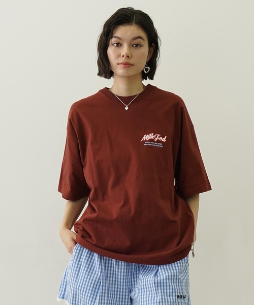 MILKFED.(ミルクフェド)の「BEAR AND PARFAIT WIDE S/S TEE(Tシャツ/カットソー・レディース・ブラウン/ライトパープル/オートミール・L/M)」の5枚目の写真