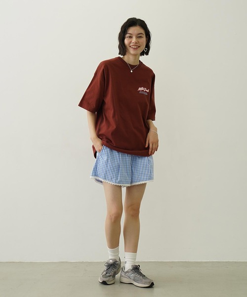 MILKFED.(ミルクフェド)の「BEAR AND PARFAIT WIDE S/S TEE(Tシャツ/カットソー・レディース・ブラウン/ライトパープル/オートミール・L/M)」の6枚目の写真