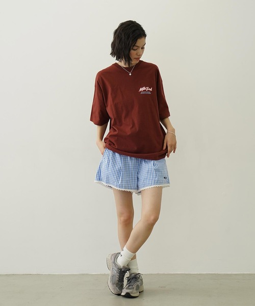 MILKFED.(ミルクフェド)の「BEAR AND PARFAIT WIDE S/S TEE(Tシャツ/カットソー・レディース・ブラウン/ライトパープル/オートミール・L/M)」の7枚目の写真