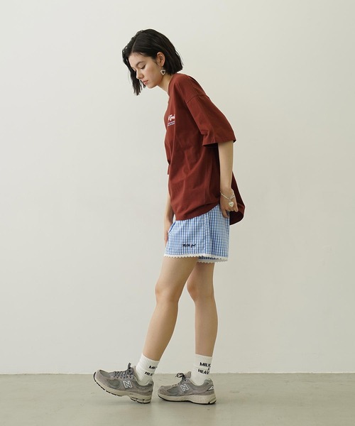 MILKFED.(ミルクフェド)の「BEAR AND PARFAIT WIDE S/S TEE(Tシャツ/カットソー・レディース・ブラウン/ライトパープル/オートミール・L/M)」の8枚目の写真