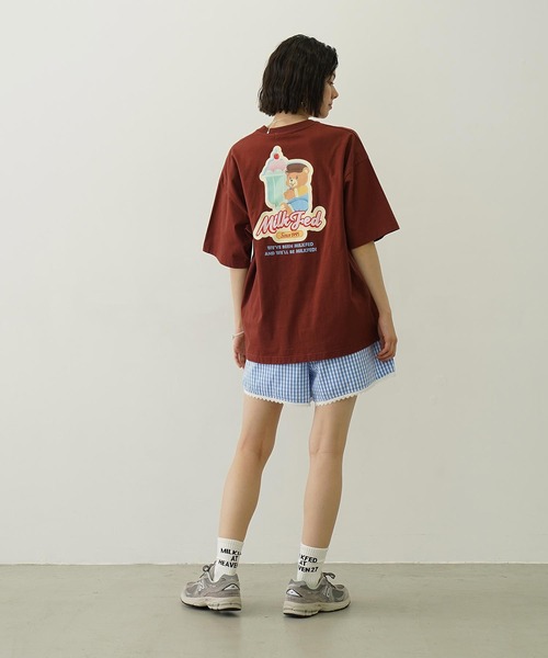 MILKFED.(ミルクフェド)の「BEAR AND PARFAIT WIDE S/S TEE(Tシャツ/カットソー・レディース・ブラウン/ライトパープル/オートミール・L/M)」の12枚目の写真