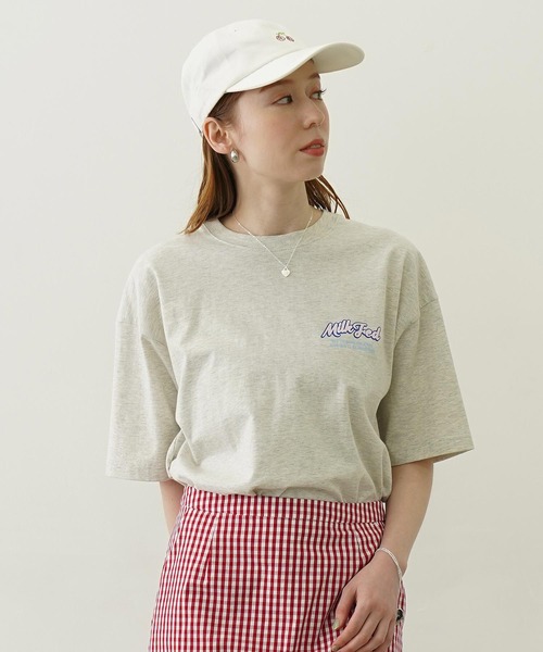 MILKFED.(ミルクフェド)の「BEAR AND PARFAIT WIDE S/S TEE(Tシャツ/カットソー・レディース・ブラウン/ライトパープル/オートミール・L/M)」の13枚目の写真