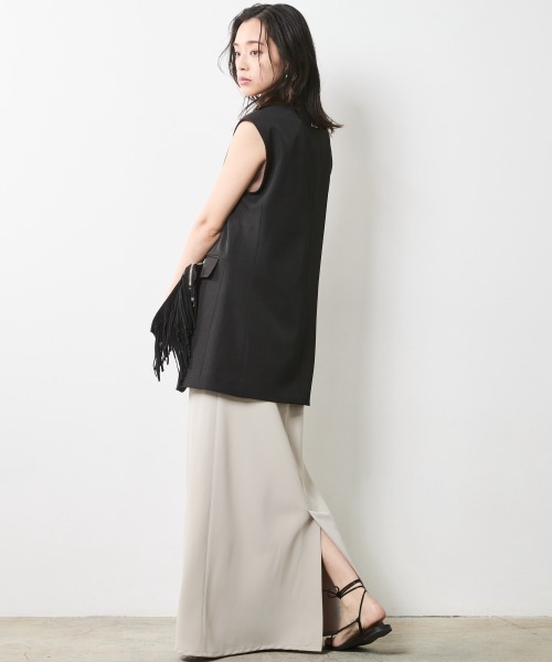 CHIC STYLE(シックスタイル)の「オーバーサイズベスト<大きいサイズ有>シックスタイル(ベスト・レディース・ブラック/オフホワイト・5L/4L/3L/LL/L/M)」の20枚目の写真