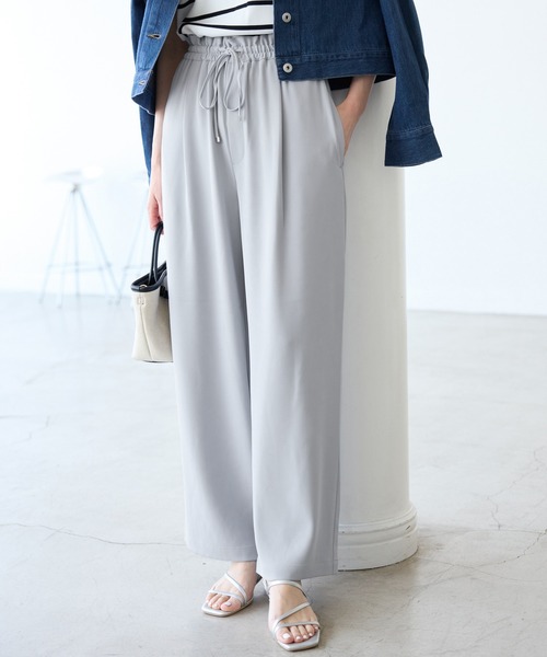 ROPE' PICNIC（ロペピクニック）の「【3サイズ展開】ステファニージョガーイージーワイドパンツ（その他パンツ・レディース・サックスブルー/ベージュ系その他/チャコールグレー/ピンク・40/38/36）」の4枚目の写真