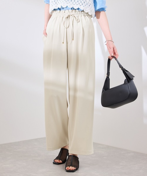 ROPE' PICNIC（ロペピクニック）の「【3サイズ展開】ステファニージョガーイージーワイドパンツ（その他パンツ・レディース・サックスブルー/ベージュ系その他/チャコールグレー/ピンク・40/38/36）」の14枚目の写真