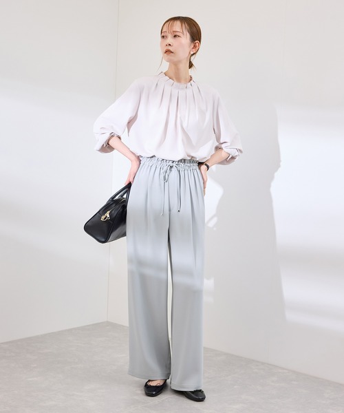 ROPE' PICNIC（ロペピクニック）の「【3サイズ展開】ステファニージョガーイージーワイドパンツ（その他パンツ・レディース・サックスブルー/ベージュ系その他/チャコールグレー/ピンク・40/38/36）」の17枚目の写真