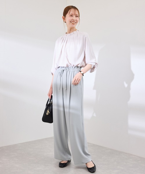 ROPE' PICNIC（ロペピクニック）の「【3サイズ展開】ステファニージョガーイージーワイドパンツ（その他パンツ・レディース・サックスブルー/ベージュ系その他/チャコールグレー/ピンク・40/38/36）」の18枚目の写真