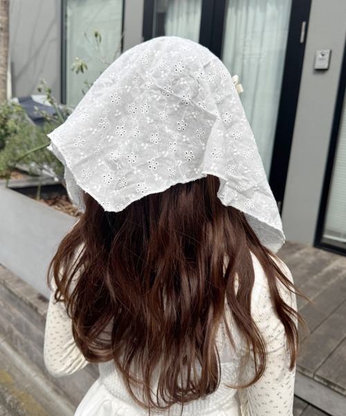セール】コットンレース三角スカーフ（その他ヘアアクセサリー