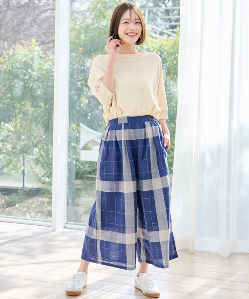 Arnold Palmer（アーノルドパーマー）の「ビックチェック フレア パンツ（その他パンツ・レディース・ブラック/ライトベージュ/ネイビー・L/M/S）」の14枚目の写真